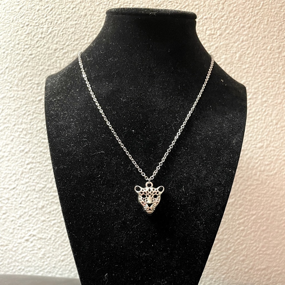 Handmade Cheetah Head Necklace